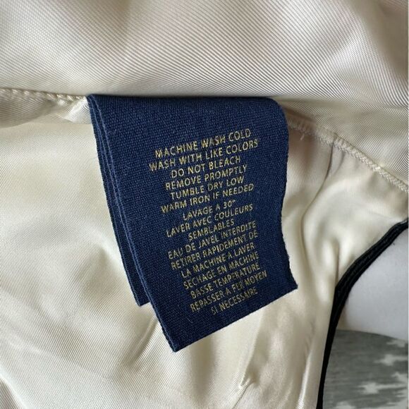 Ralph Lauren Cream with Black Trim Brushed Moleskin Cotton Waist Coat Gilet Vest - Picture 14 of 16